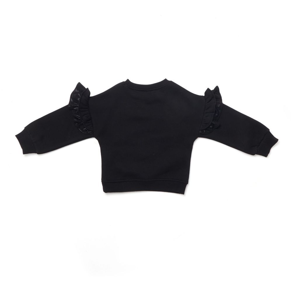 Little Kangaroos - Girl Blush Print Sweatshirt - Black