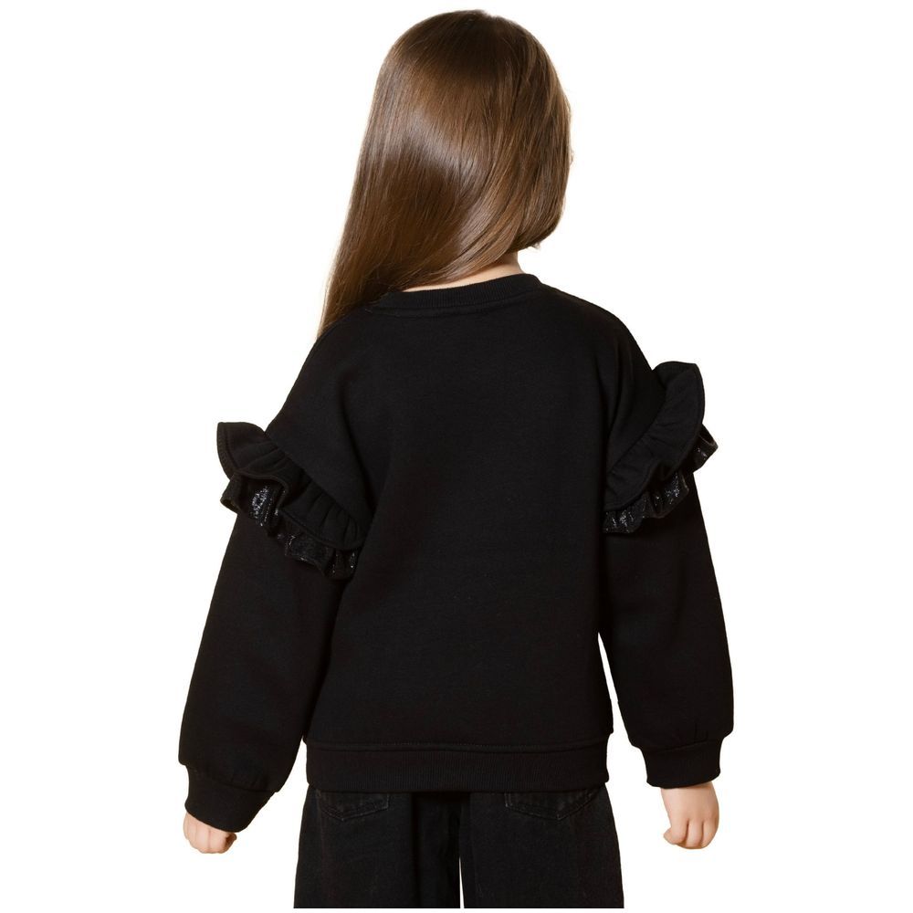 Little Kangaroos - Girl Blush Print Sweatshirt - Black