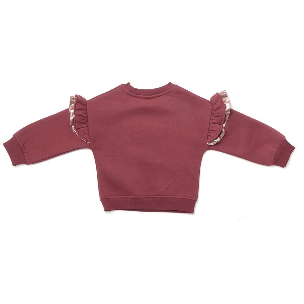 Little Kangaroos - Girl Blush Print Sweatshirt - Plum