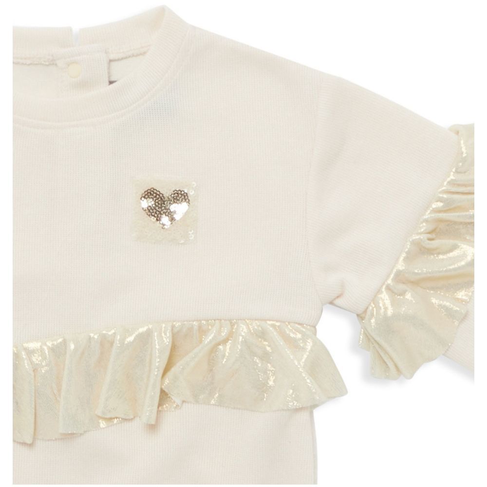 Little Kangaroos - Girl Solid Long Sleeve Sweatshirt - Cream