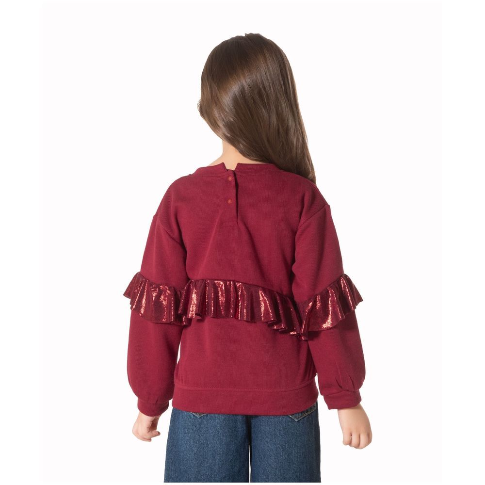 Little Kangaroos - Solid Long Sleeve Sweatshirt - Maroon