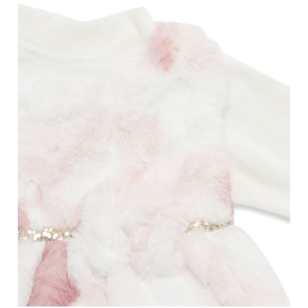 Little Kangaroos - Baby Girl Fur Party Dress - Chalk Pink