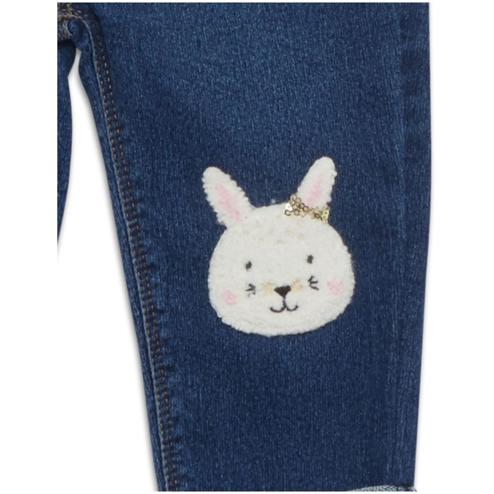 Little Kangaroos - Bunny Patch Denim Jeans - Dark Blue