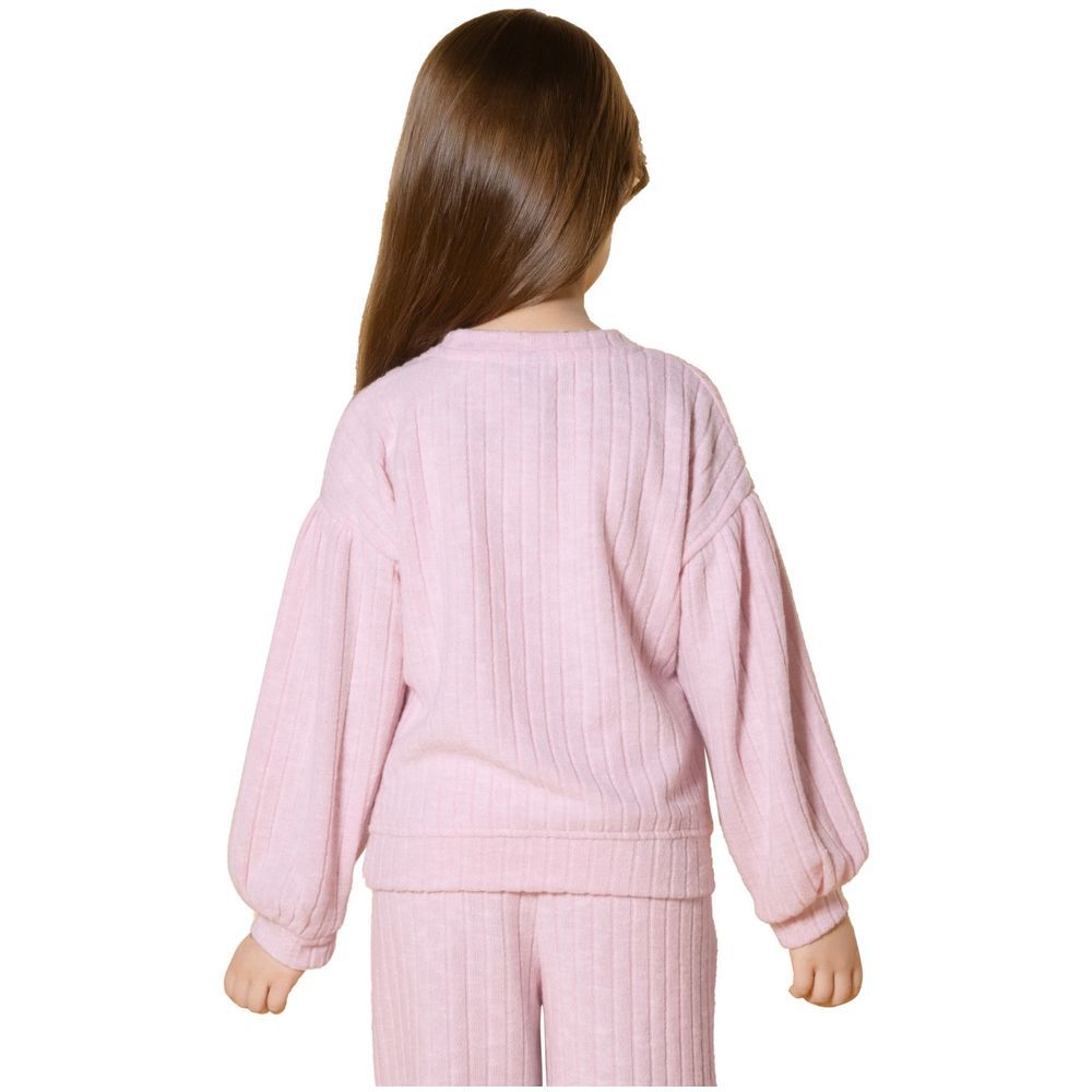 Little Kangaroos - Girl Plain Sweatshirt - Baby Pink