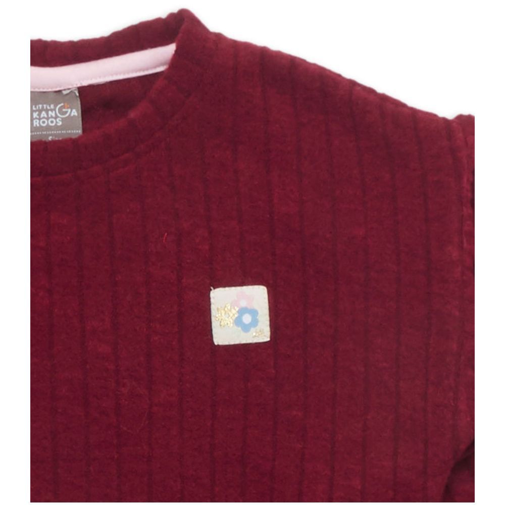 Little Kangaroos - Girl Plain Sweatshirt - Maroon