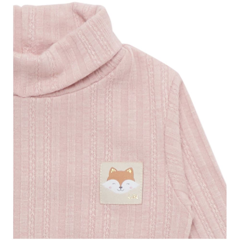 Little Kangaroos - Baby Girl Plain Sweatshirt - Chalk Pink