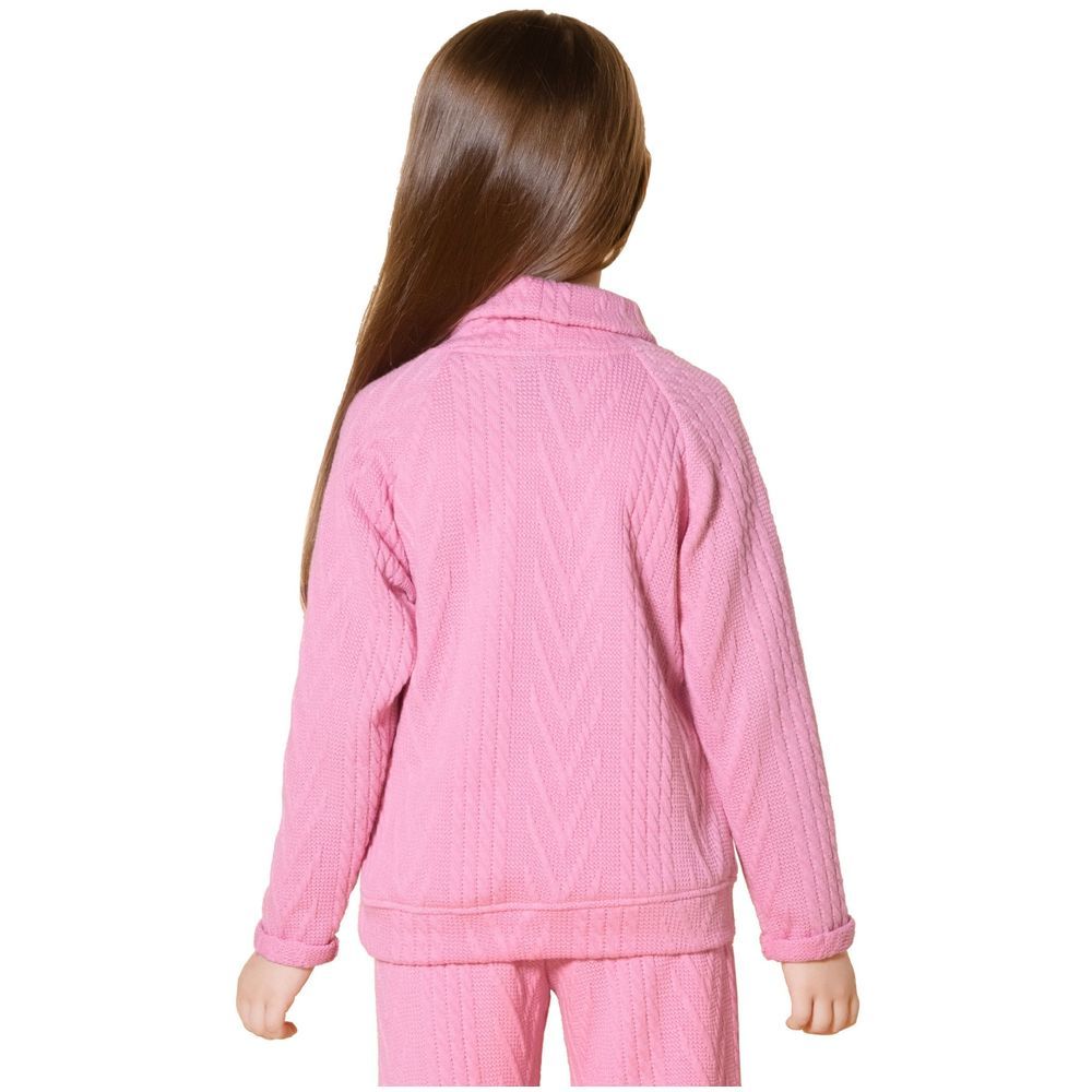 Little Kangaroos - Girl Knitted Sweatshirt - Pink