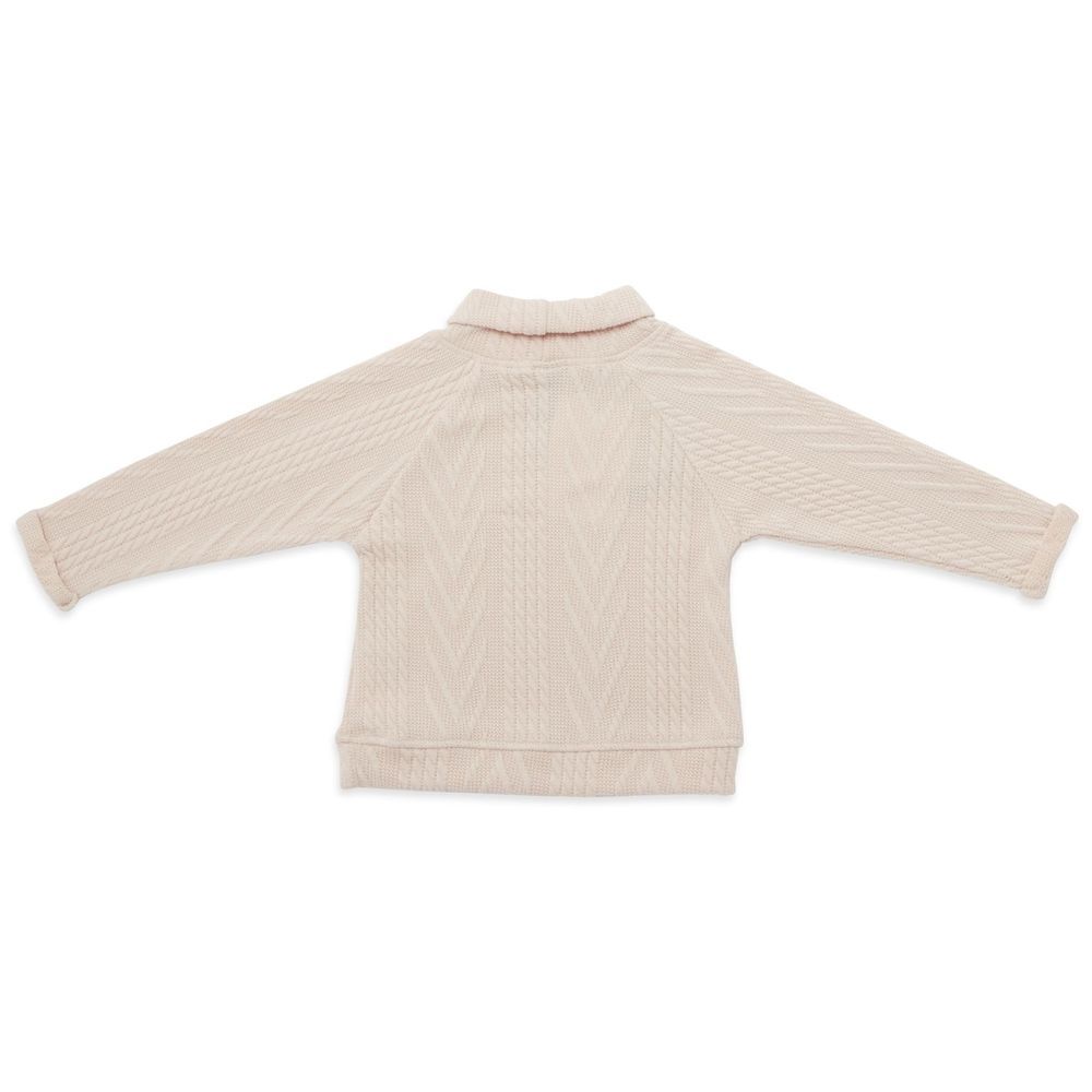 Little Kangaroos - Girl Knitted Sweatshirt - Fawn