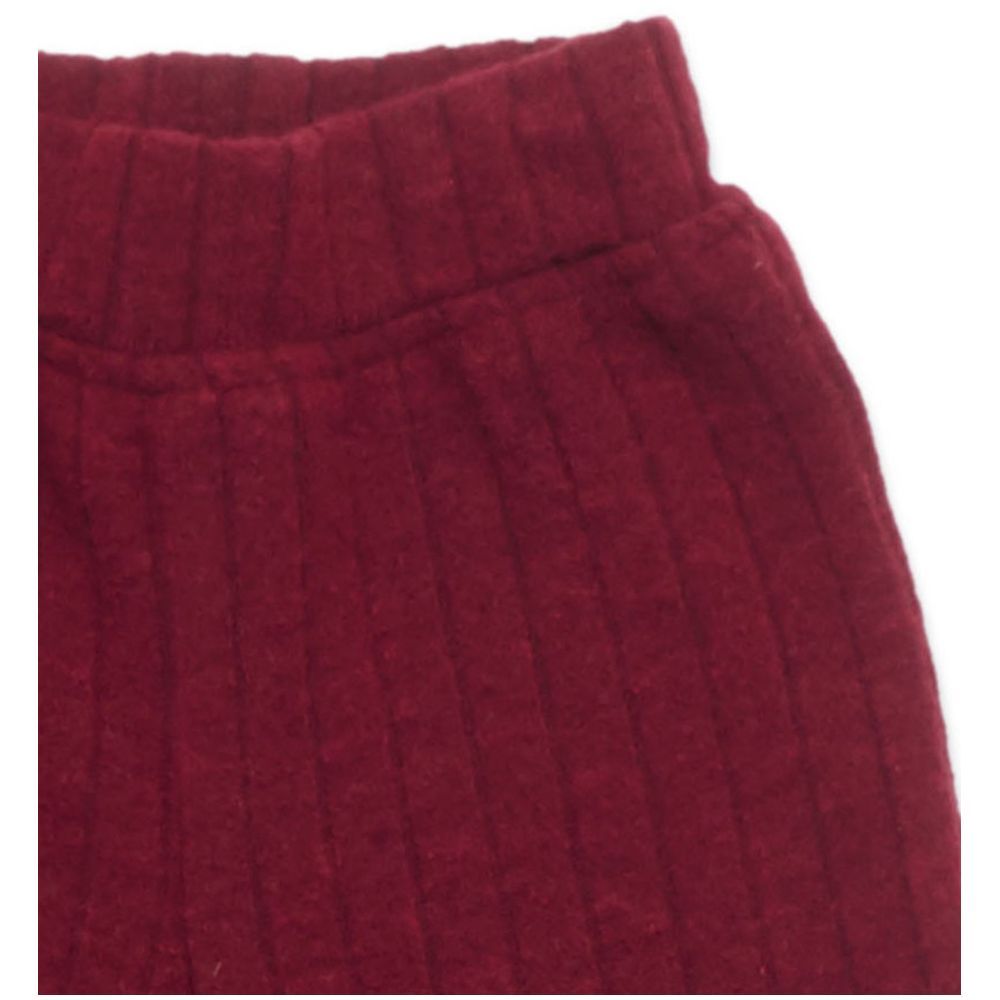 Little Kangaroos - Girl Elasticated Flared Pants - Maroon