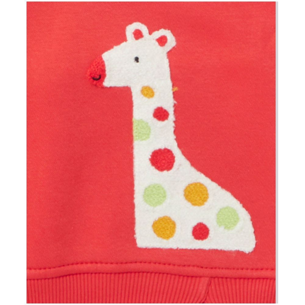 Little Kangaroos - Animal Print Sweatshirt - Coral