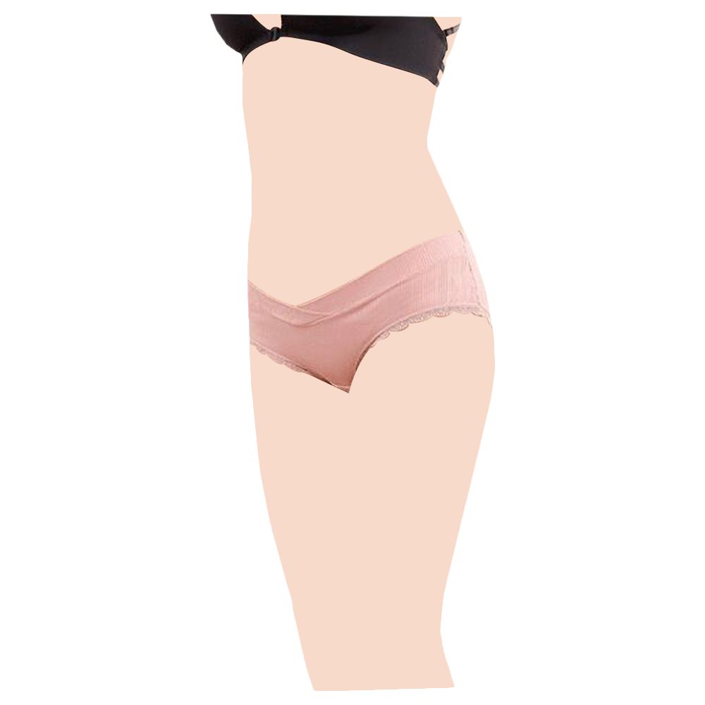 Blooming Blossom - Low Waist Cotton Seamless Maternity Briefs - Pink (Exclusive)