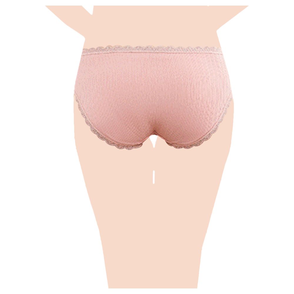 Blooming Blossom - Low Waist Cotton Seamless Maternity Briefs - Pink (Exclusive)