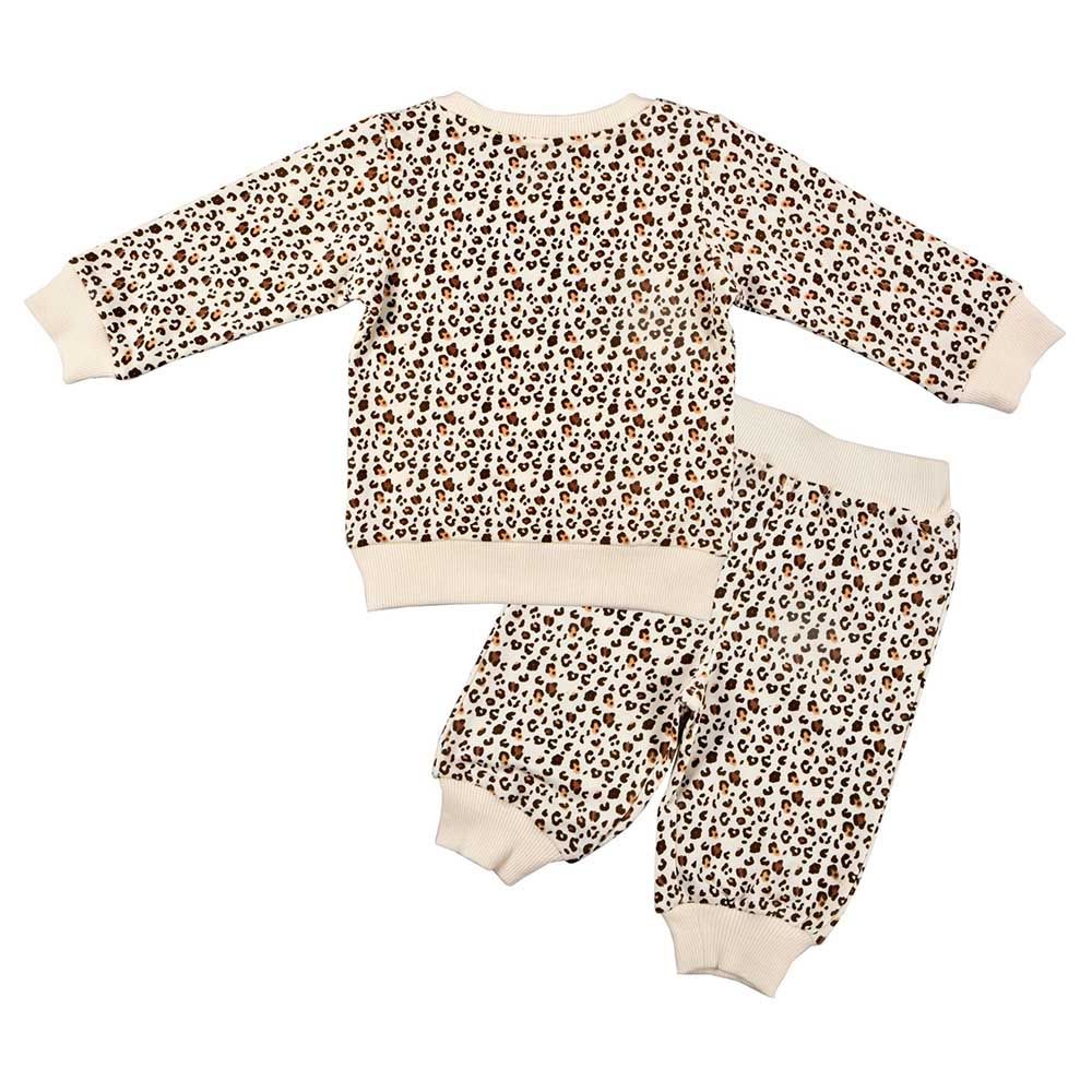 Smart Baby - 2pc-Set - Baby Girl Sweatshirt And Joggers - Beige