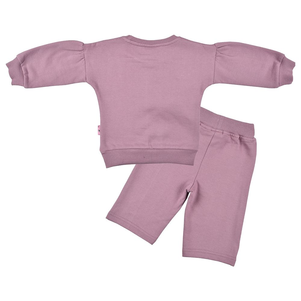 Smart Baby - 2pc-Set - Baby Girl Sweatshirt And Joggers - Orchid Pink