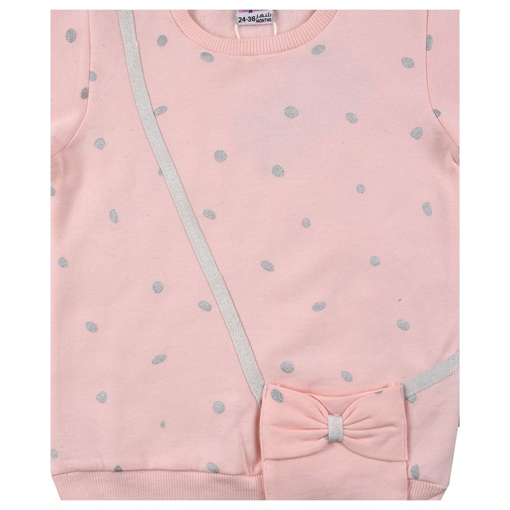 Smart Baby - 2pc-Set - Baby Girl Sweatshirt And Joggers - Baby Pink