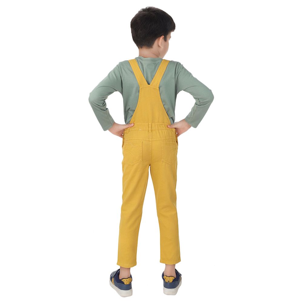 Genius - 2pc-Set - Boy Full Sleeves Shirt And Dungaree - Dark Green