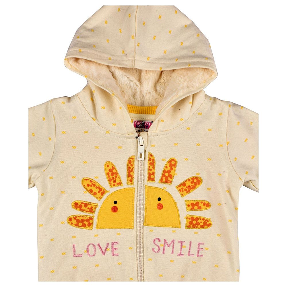 Smart Baby - 3pc-Set - Baby Girl T-Shirt, Jacket And Joggers - Yellow