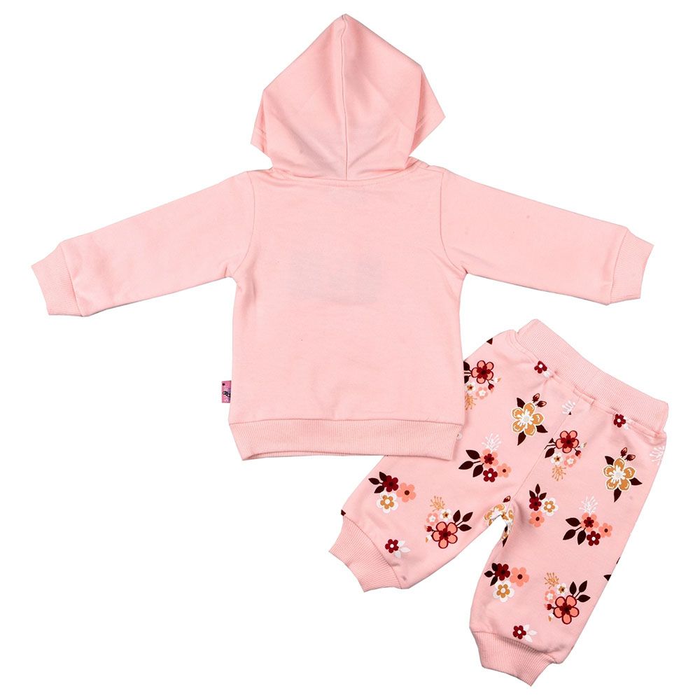 Smart Baby - 2pc-Set - Girls Hooded Sweatshirt And Joggers - Rose Pink