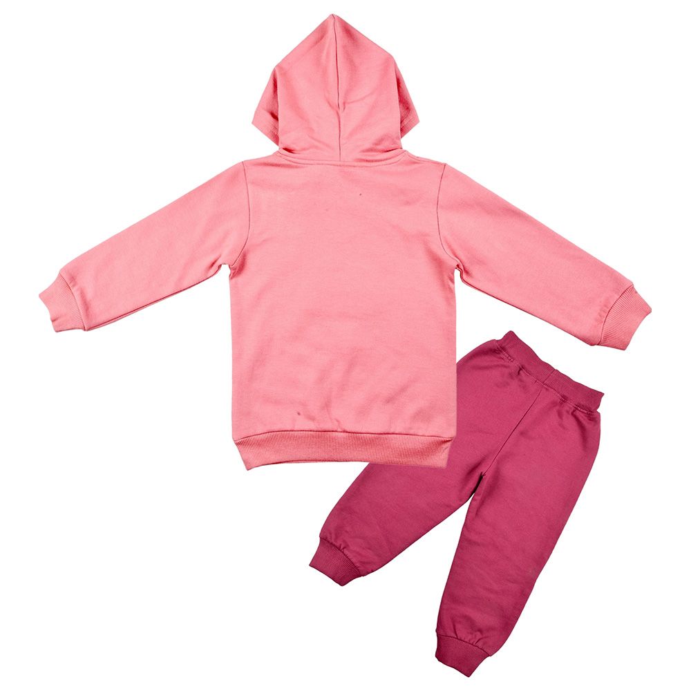 Smart Baby - 2pc-Set - Baby Girl Hooded Sweatshirt And Joggers - Rose