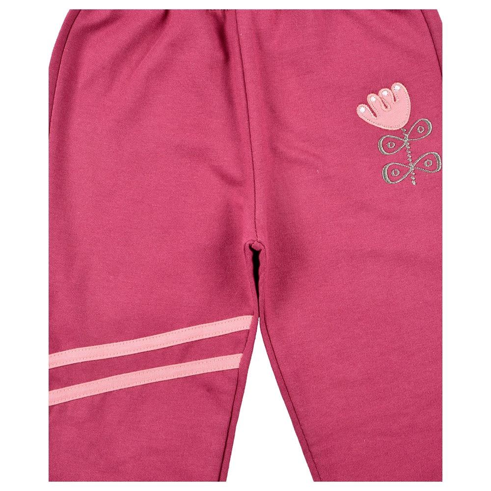 Smart Baby - 2pc-Set - Baby Girl Hooded Sweatshirt And Joggers - Rose