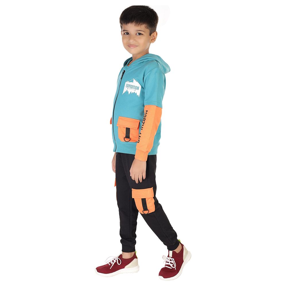 Genius - 3pc-Set - Boy T-Shirt, Jacket And Joggers - Teal Blue