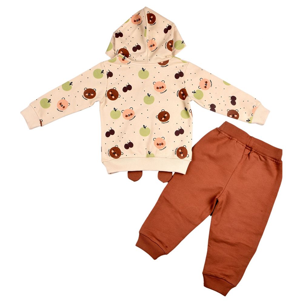 Smart Baby - 2pc-Set - Baby Boy Sweatshirt And Joggers - Cream/Brown