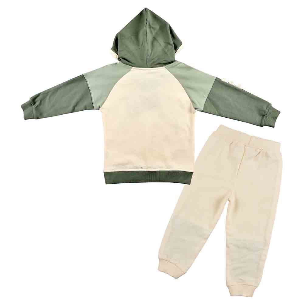 Smart Baby - 2pc-Set - Baby Boy Hooded Sweatshirt And Joggers - White