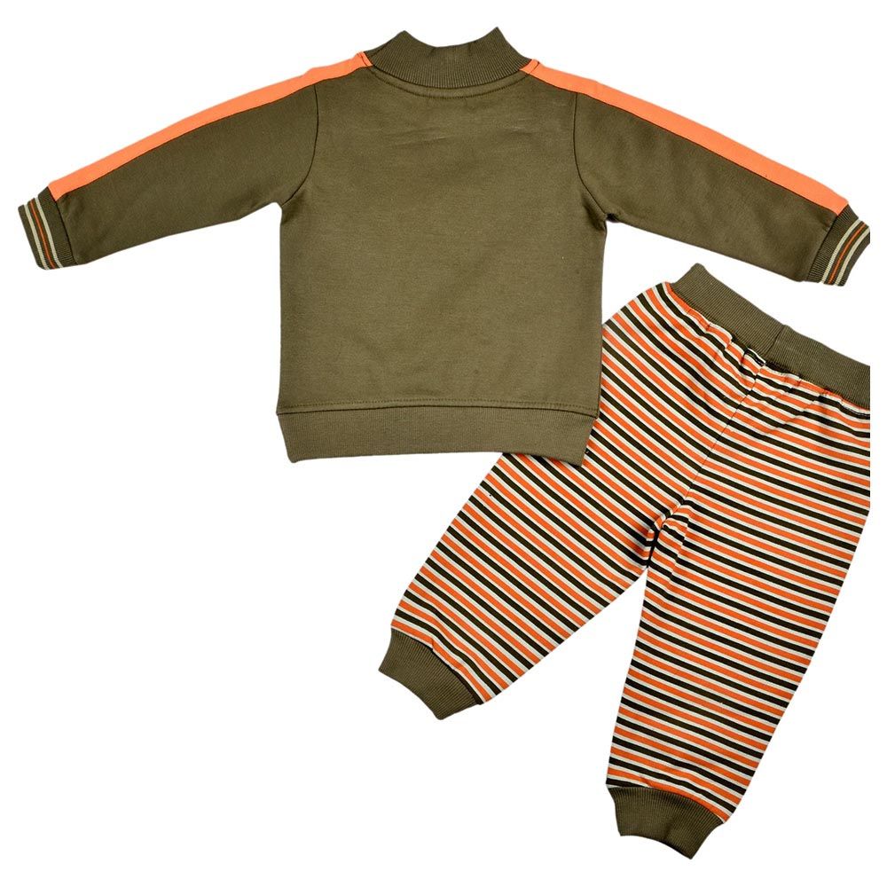 Smart Baby - 2pc-Set - Baby Boy Sweatshirt And Joggers - Green/Orange