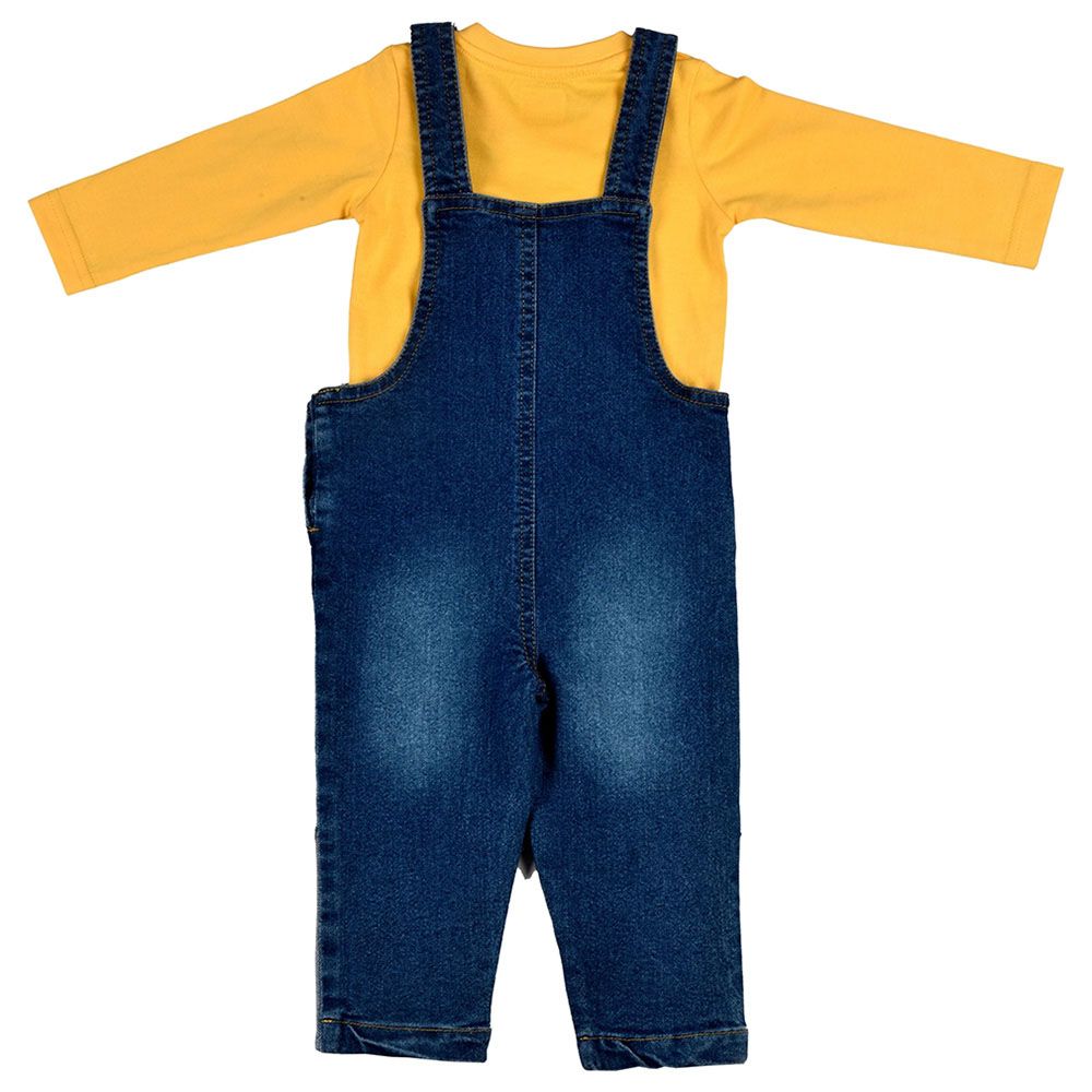 Smart Baby - 2pc-Set - Baby Boy T-Shirt And Dungaree - Blue/Yellow