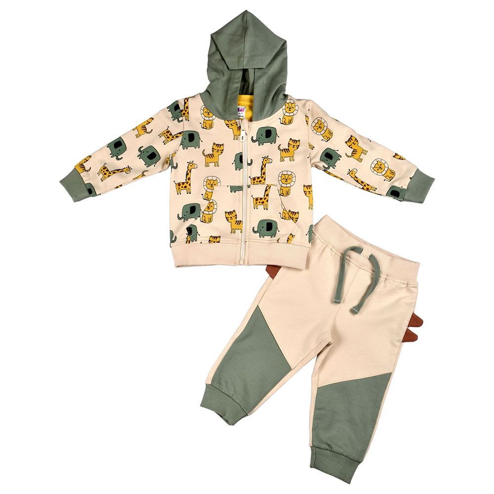 Smart Baby - 3pc-Set - Baby Boy T-Shirt, Jacket And Joggers - Beige