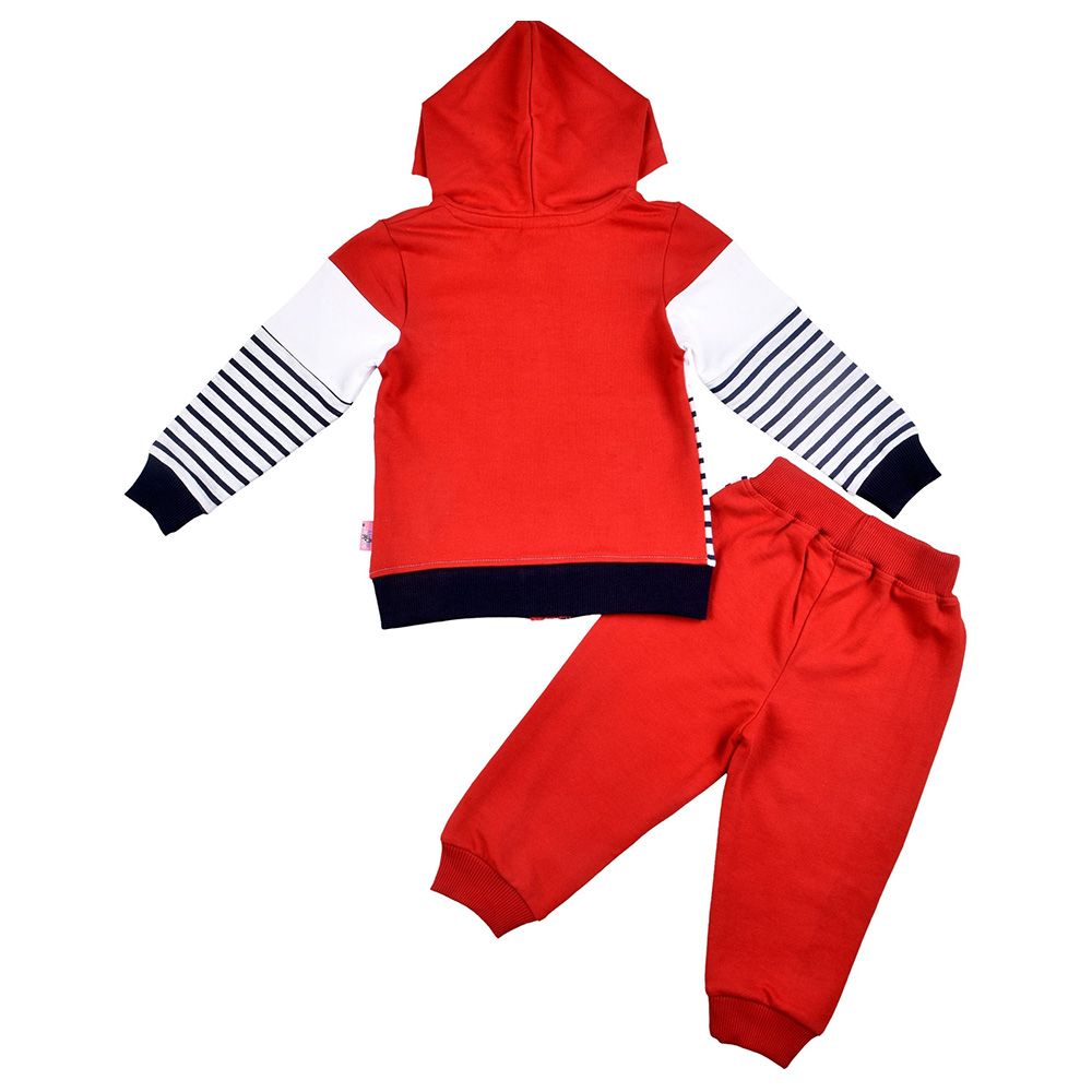 Smart Baby - 3pc-Set - Baby Boy T-Shirt, Jacket And Joggers - Red