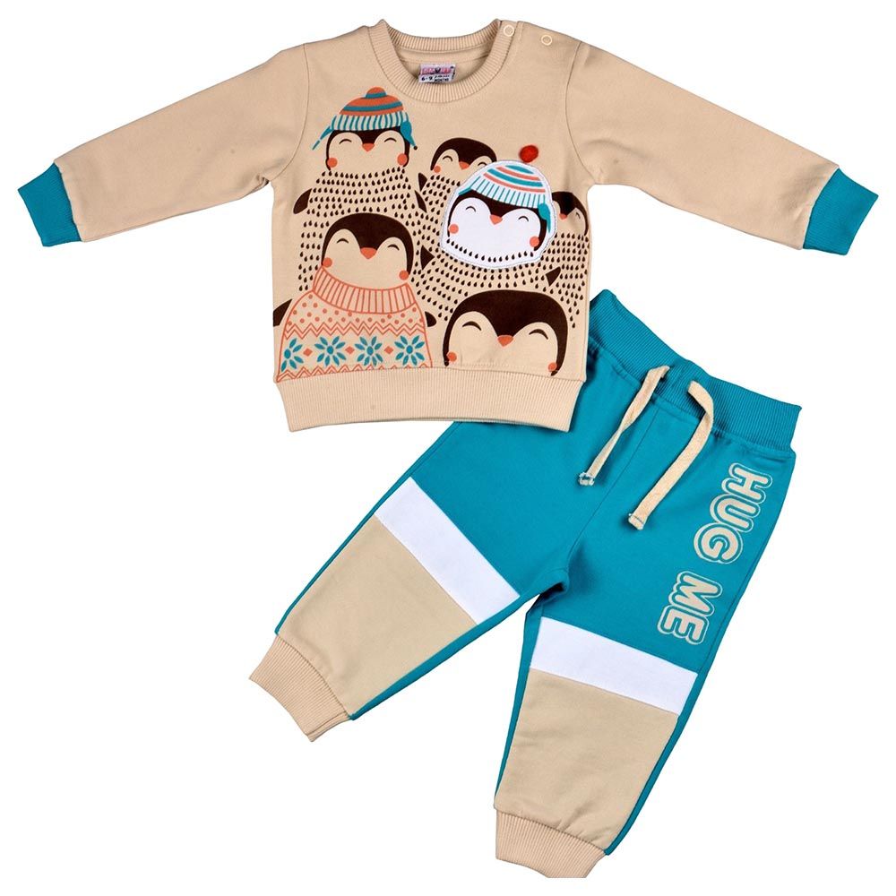 Smart Baby - 2pc-Set - Baby Boy Sweatshirt And Joggers - Sand