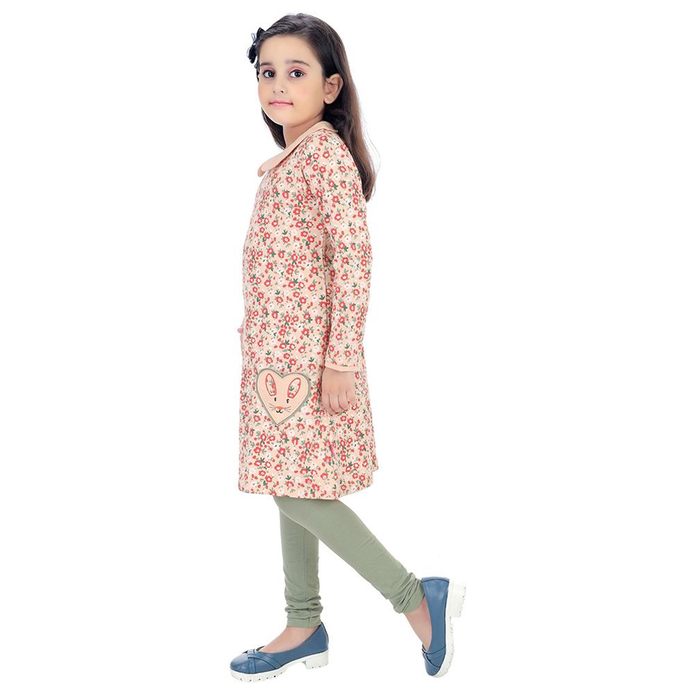 Genius - 2pc-Set - Girl Tunic Top And Leggings - Multi/Sage Green