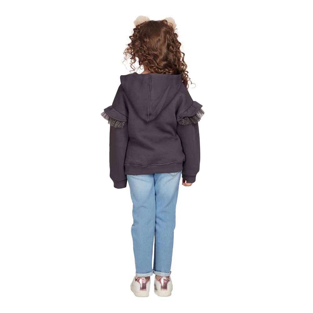 Little Kangaroos - Girl's Hooded Sweatshirt - Charcoal