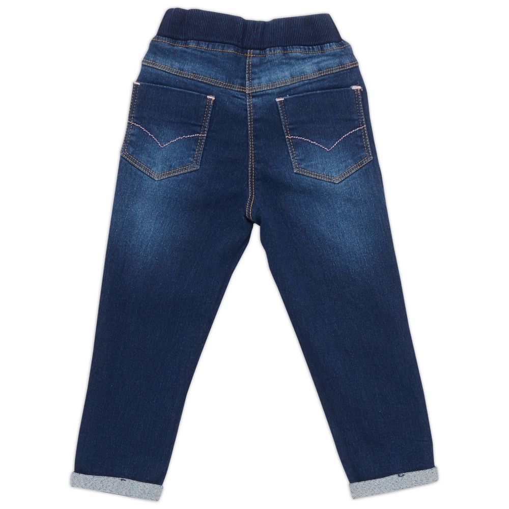 Little Kangaroos - Girl's Faded Jeans - Dark Blue