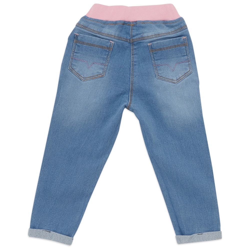 Little Kangaroos - Girl's Faded Jeans - Light Blue