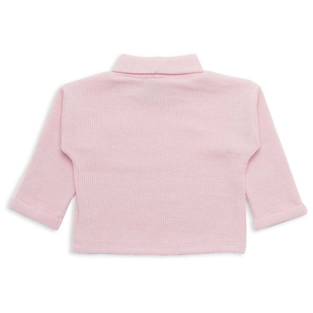 Little Kangaroos - Girl's Turtle Neck Sweatshirt - Baby Pink