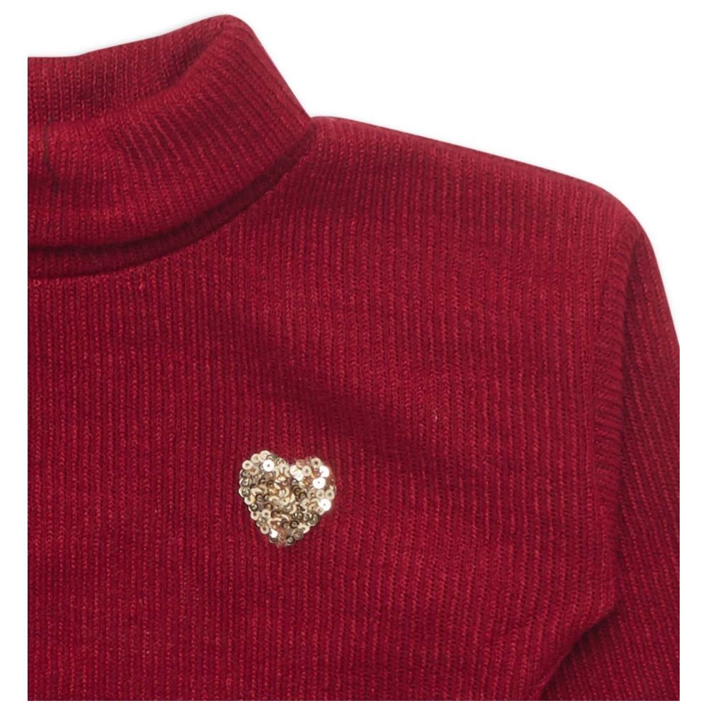 Little Kangaroos - Girl's Turtle Neck Sweatshirt - Maroon