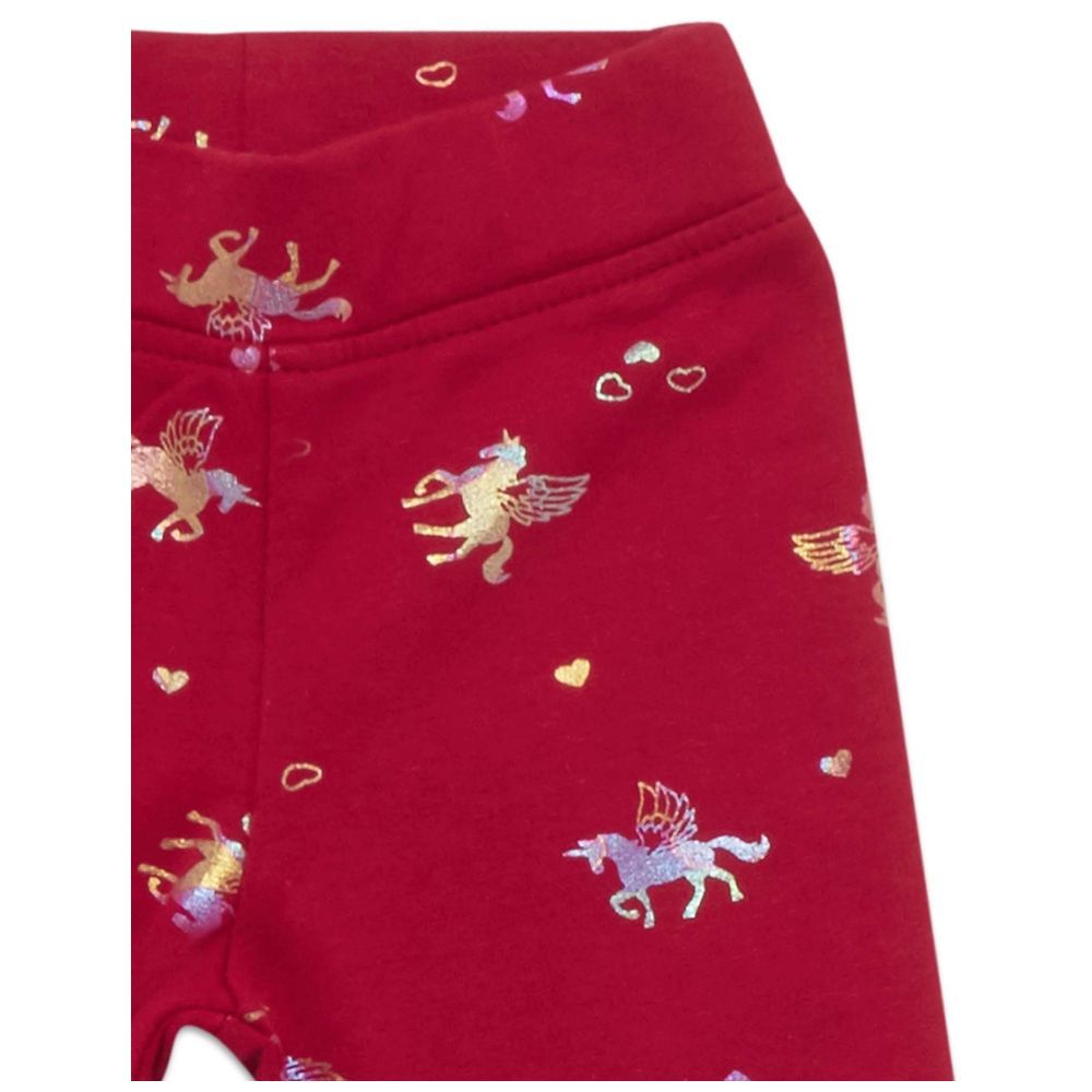 Little Kangaroos - Girl's Printed Leggings - Maroon