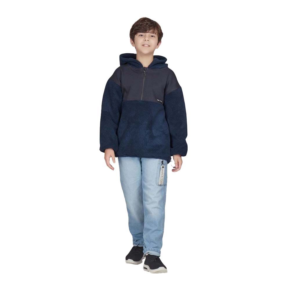 Little Kangaroos - Boy's Hooded Sweatshirt - Navy Blue