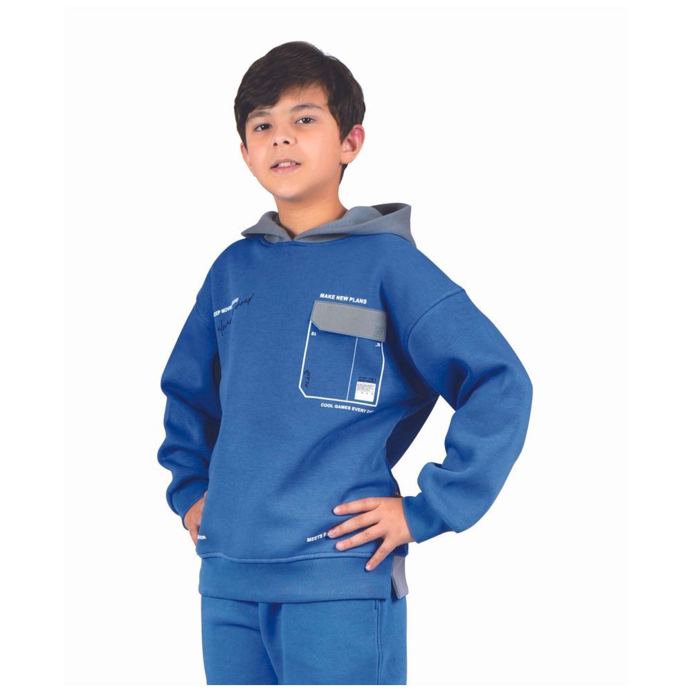 Little Kangaroos - Boy's Hooded Sweatshirt - Blue