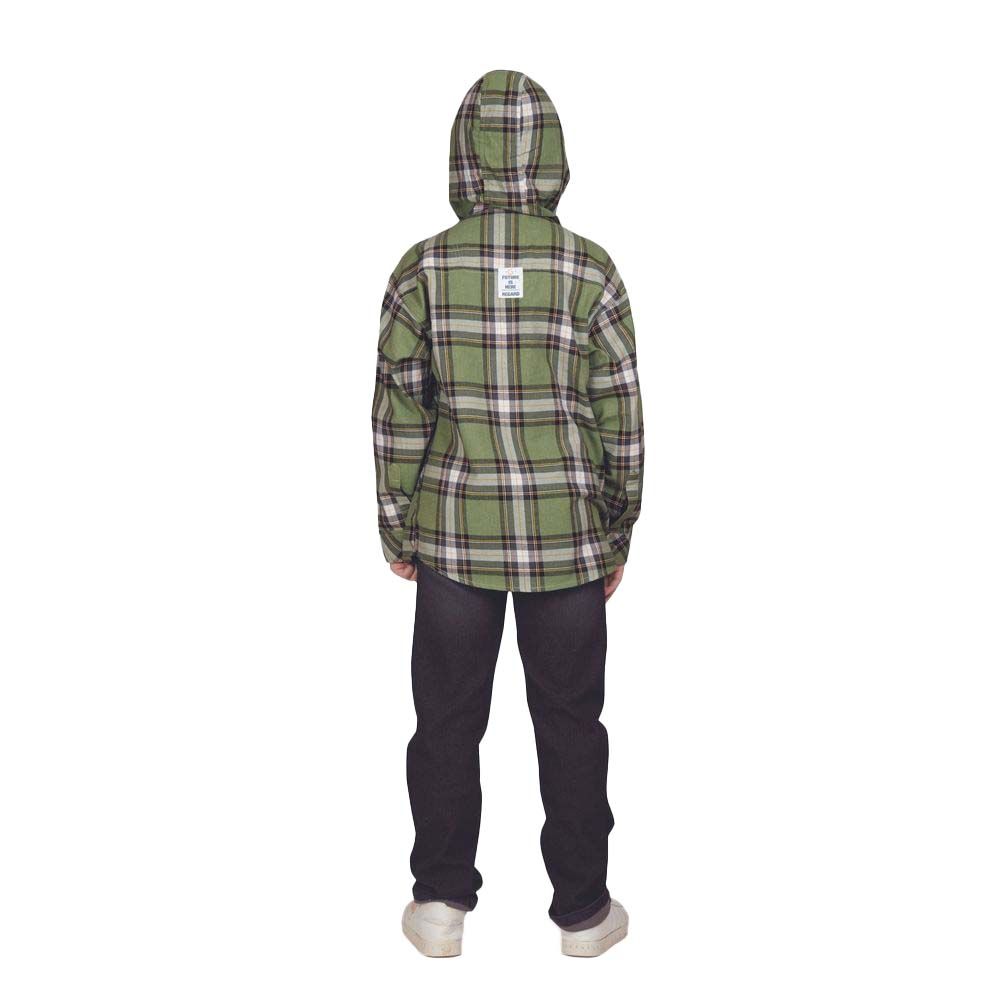 Little Kangaroos - Boy's Full Sleeves Hooded Shirt - Pista