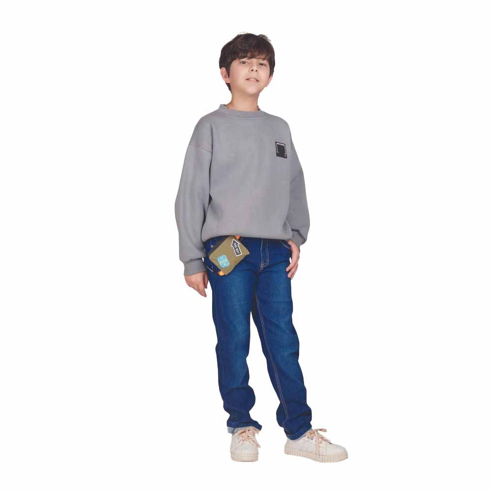 Little Kangaroos - Boy's Faded Jeans - Dark Blue