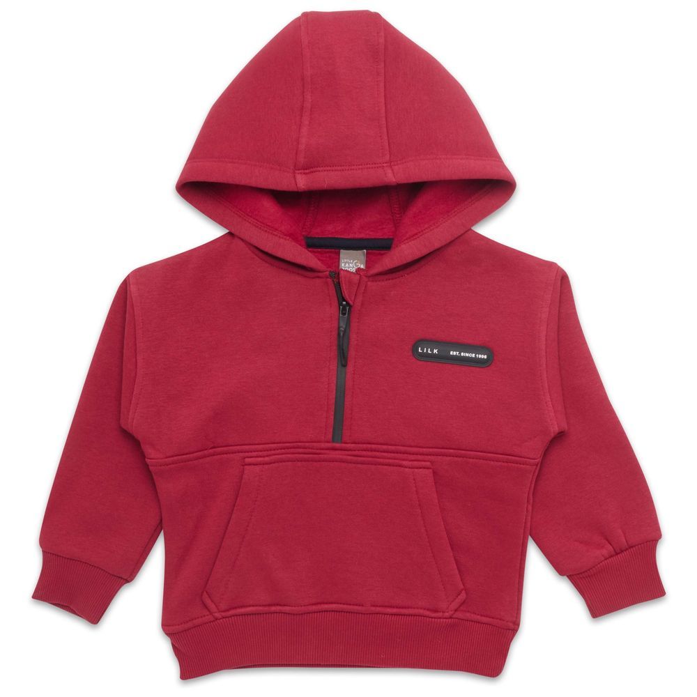 Little Kangaroos - Boy's Hooded Sweatshirt - Wine