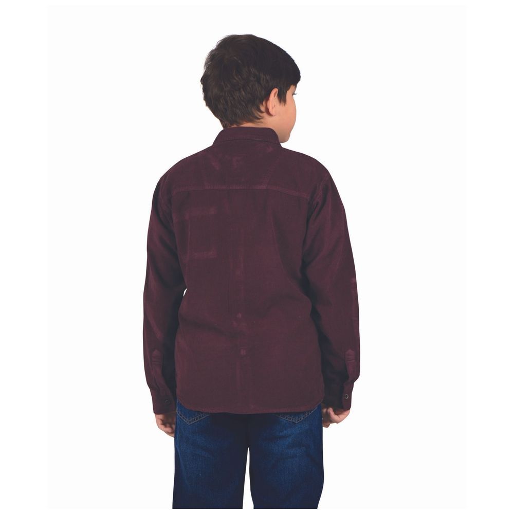 Little Kangaroos - Boy's Full Sleeves Shirt - Wine