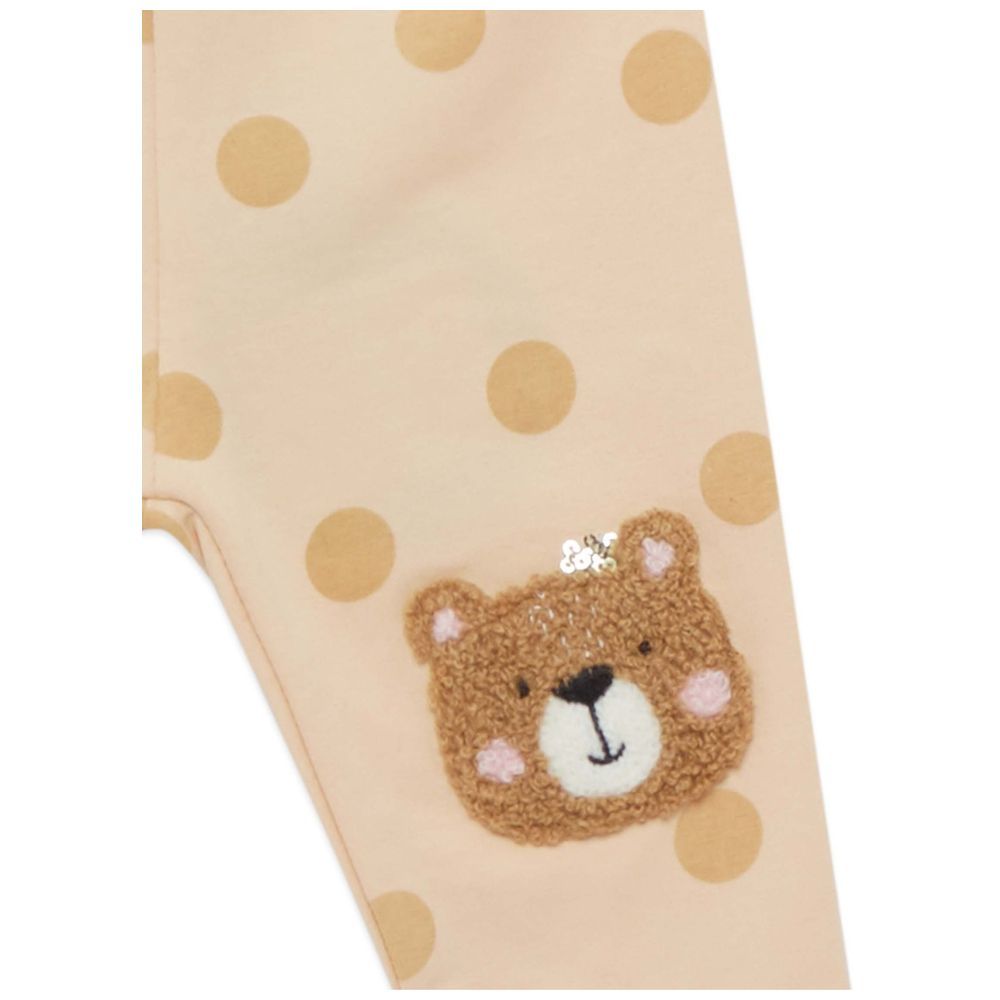 Little Kangaroos - Baby Girl's Printed Leggings - Light Fawn