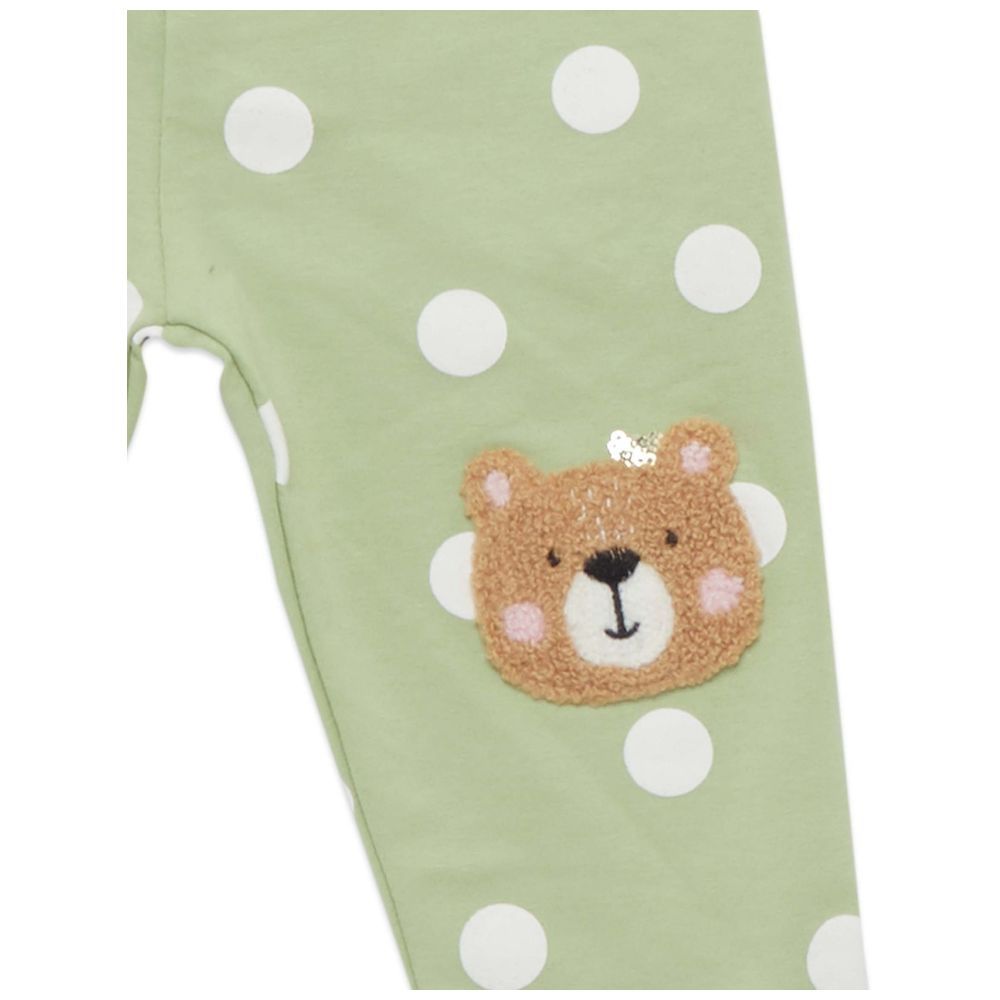 Little Kangaroos - Baby Girl's Printed Leggings - Tea Green