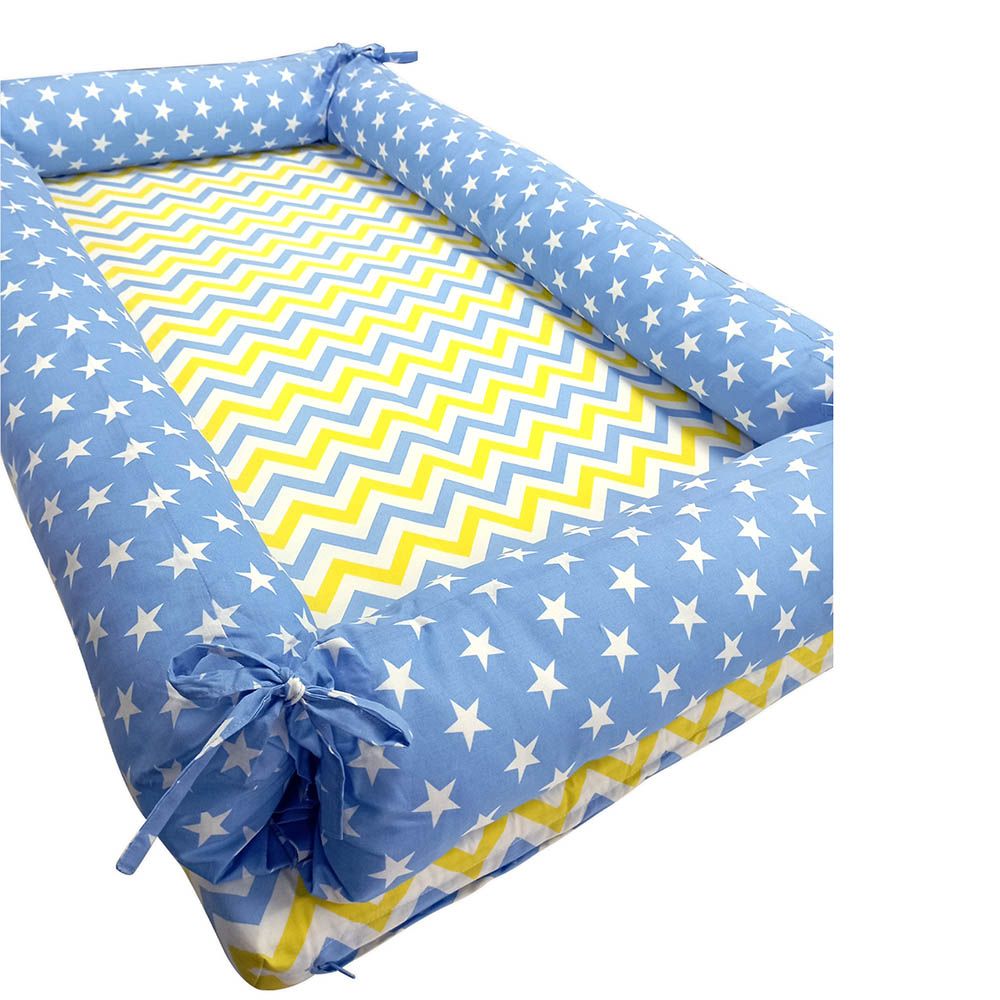 Smart Baby - Baby Boy Printed Bedding Set - Blue - 4Pcs