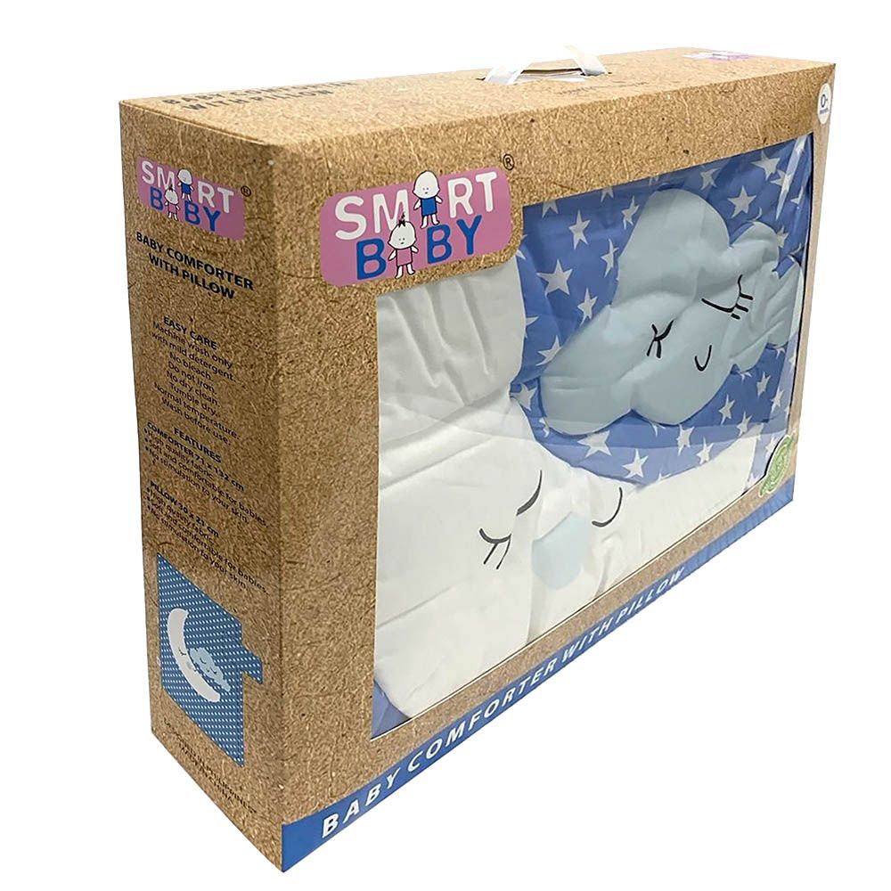 Smart Baby - Baby Boy Comforter With Pillow - Blue - 2pcs