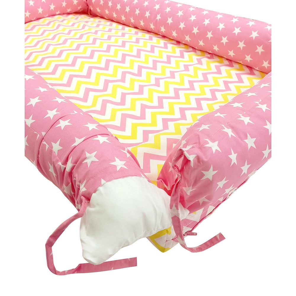 Smart Baby - Baby Girl Star Print Bedding Set - Pink - 4pcs